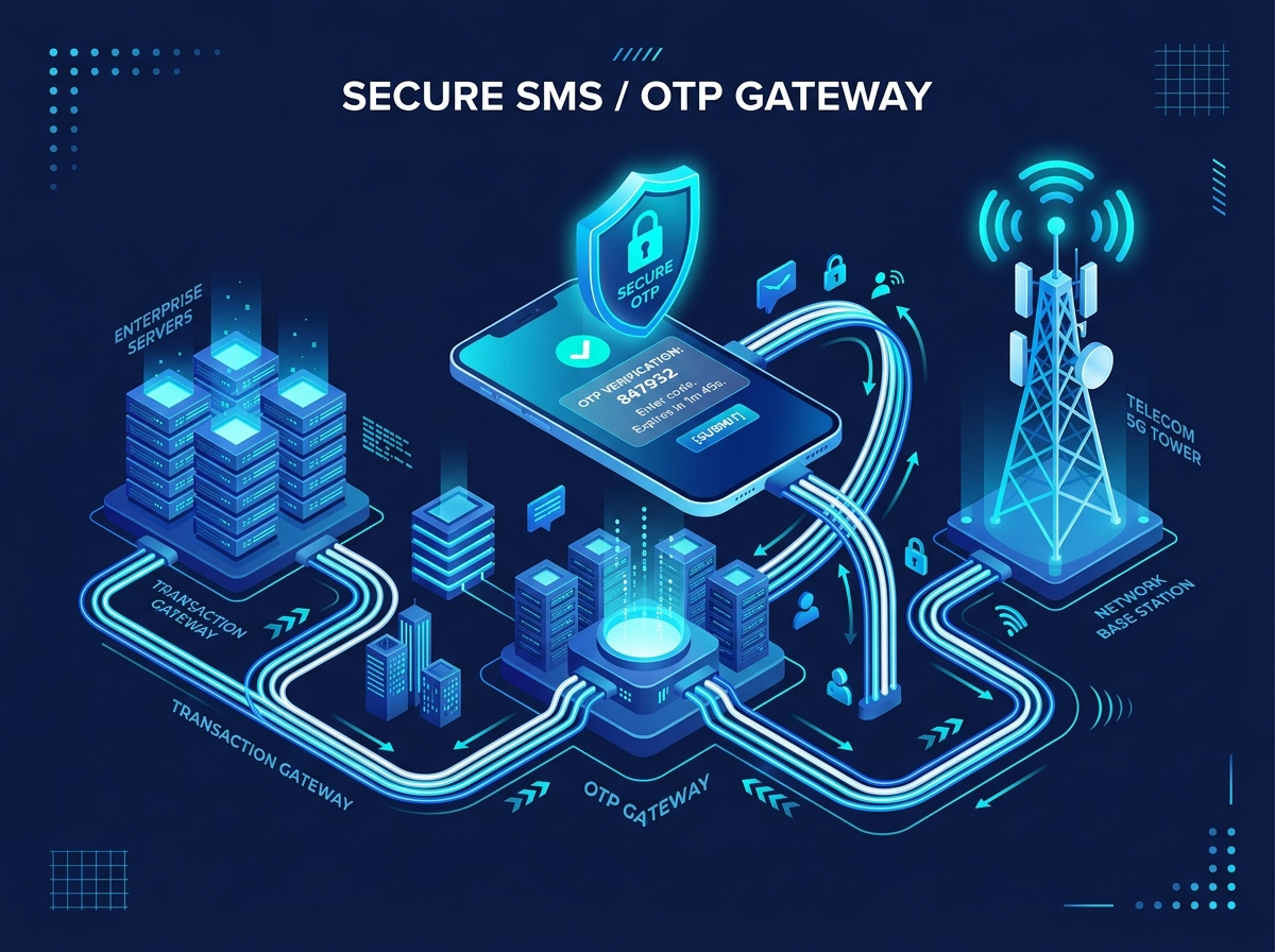 Intechno Software 3D Telecom Transaction SMS & OTP Gateway Architecture